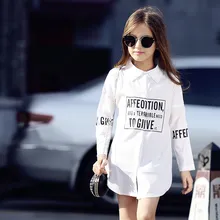 2016 Latest Blouse for Teen School Girls White Blouse Children Shirt Fashion Clothing for Age5 6 7 8 9 10 11 12 13 14T Years Old