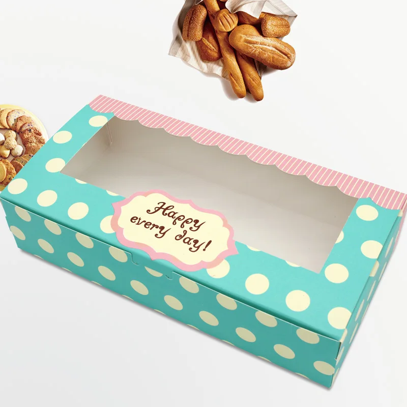 20PCS Vintage Dot Home Made Baking Food Carton Boxes with Window