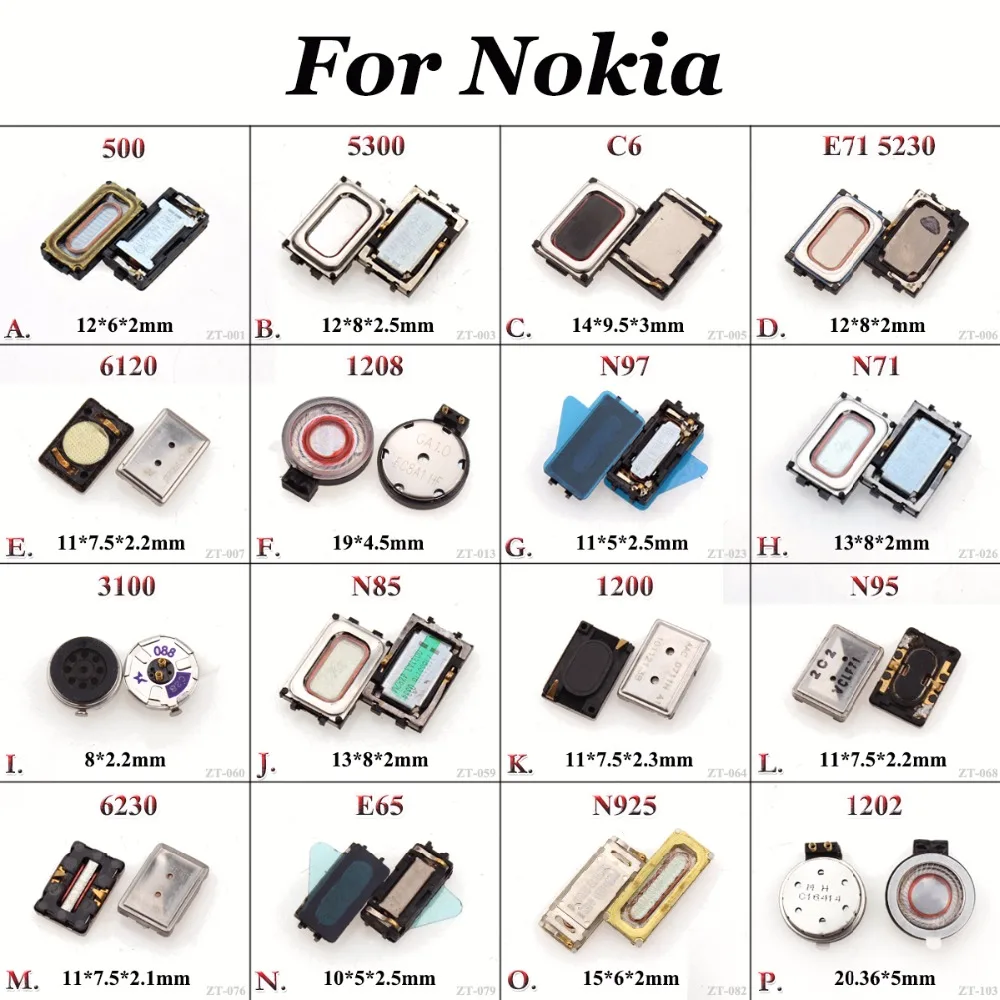 YuXi 2 шт./лот наушник динамик приемник для Nokia Lumia 535 620 630 820 830 930 530 925 1020 500 C6 E71|Шлейфы