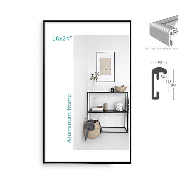 classic super narrow aluminum 16x24 poster frames 2pcs in 1 or 3pcs