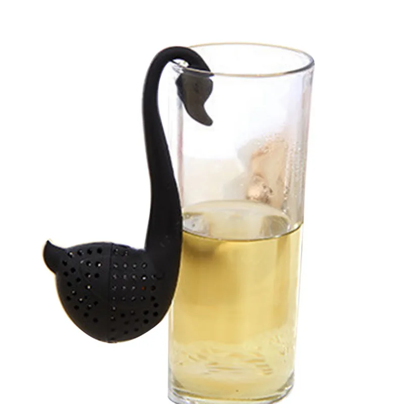 Ситечко для чая из нержавеющей стали ситечко для заварки трубы дизайн чай запирающий шар пряность для чая сетчатые инструменты для приготовления растительных шариков Мульти Стиль - Цвет: black swan