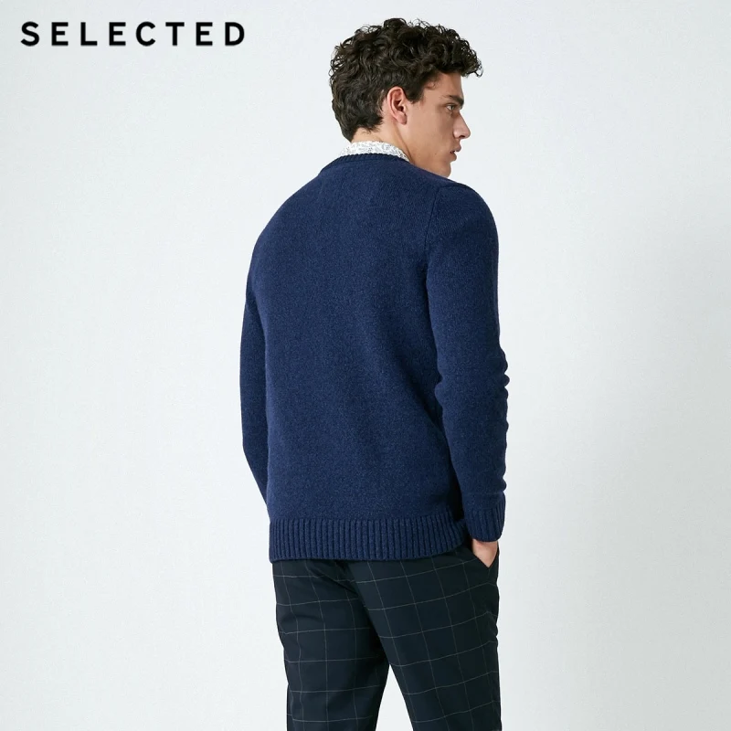 Отборный мужской осенний шерстяной Круглый свитер с вырезом трикотажный пуловер Одежда C | 418325501