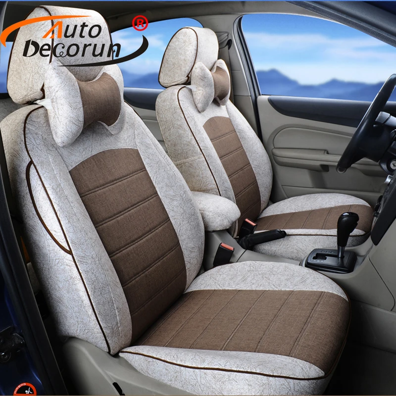 Autodecorun Linen Fabric Cover Seat Cars For Nissan Fuga Auto Seat Covers Complete Sets Automobile Seat Supports Car Accessories