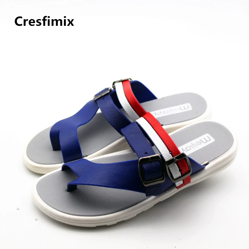 Cresfimix/мужские модные удобные пляжные сланцы Мужские новые крутые синие мягкие из