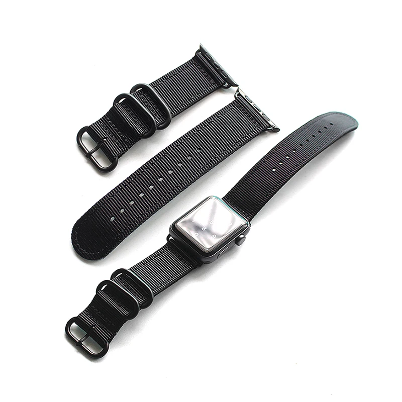 Мягкий Тканый нейлоновый ремешок для Apple Watch, 42 мм, 38 мм, серия 3, 2, 1, Iwatch, индивидуальный тканый ремешок, браслет с 3 металлическими кругами