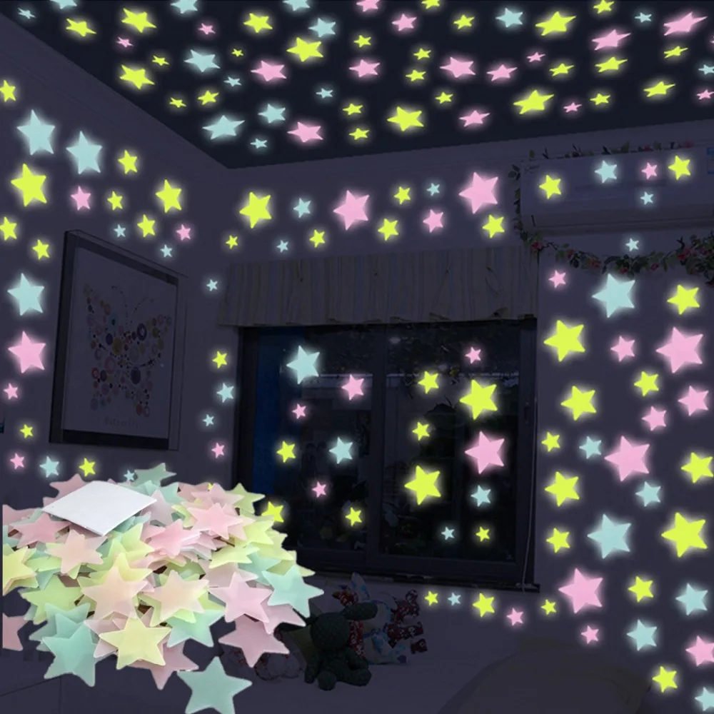 100pcs/set Night Luminous Stars Sticker Glow In The Dark Toys Child of light Stickers for Kids Bedroom Decor Xmas Birthday Gifts 100pcs/set Night Luminous Stars Sticker Glow In The Dark Toys Child of light Stickers for Kids Bedroom Decor Xmas Birthday Gifts
