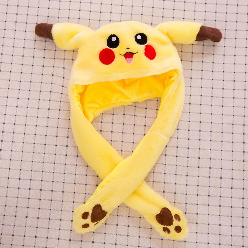 新作商品 ピカチュウ帽子ウサギ耳移動ジャンプ帽子面白いバニーぬいぐるみ帽子cap L Iglamdigital Com Ar