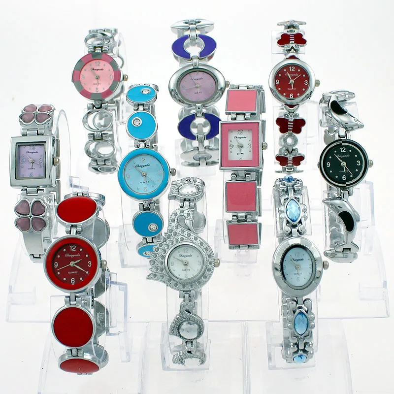 Смешанные Оптовые партии 10 шт./лот женские часы кварцевые аналоговые повседневные Модные Наручные часы Подарки цветные часы для девушек