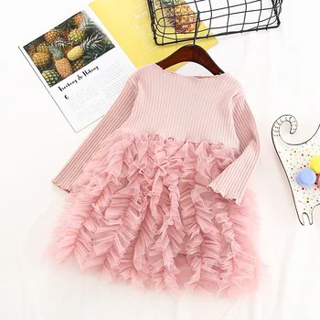 

Roimyal Wholesale Children's Wear 2019 Spring/Autumn New Children's Baby Cake Dress Girl Princess dress 2-7years free shipping