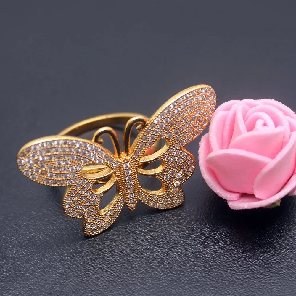 Hermosa Jewelry Classic Fashion Butterfly Silver Color Engagement Rings 7#8# JZ002 | Украшения и аксессуары