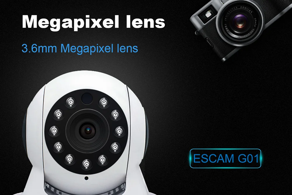 ESCAM G01 1080 P инфракрасная ip-камера Удаленный просмотр/Обнаружение движения/ночное видение 3,6 мм Лен инфракрасная сетевая камера PTZ
