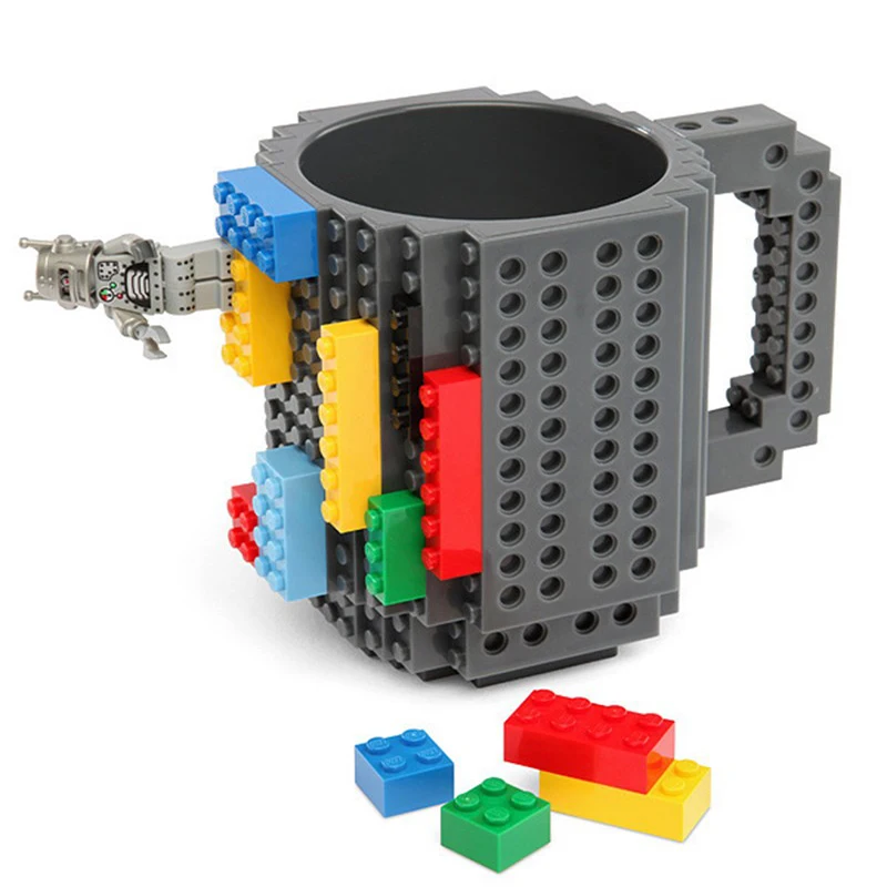 

Coffee Mugs 350ml Build-On Brick Mug DIY Bulding Blocks Creative Drinkware BPA Free Lego mug Birthday Gifts Tazas Lego