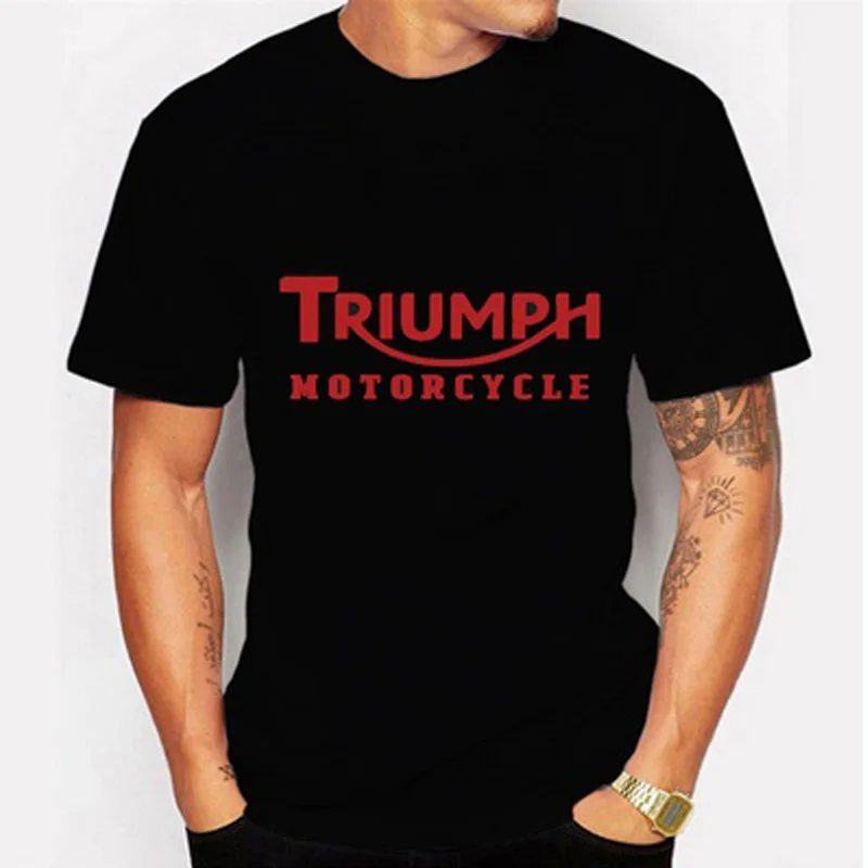 Triumph Motorcycles Printed Short Sleeved Round Neck Black T Shirt