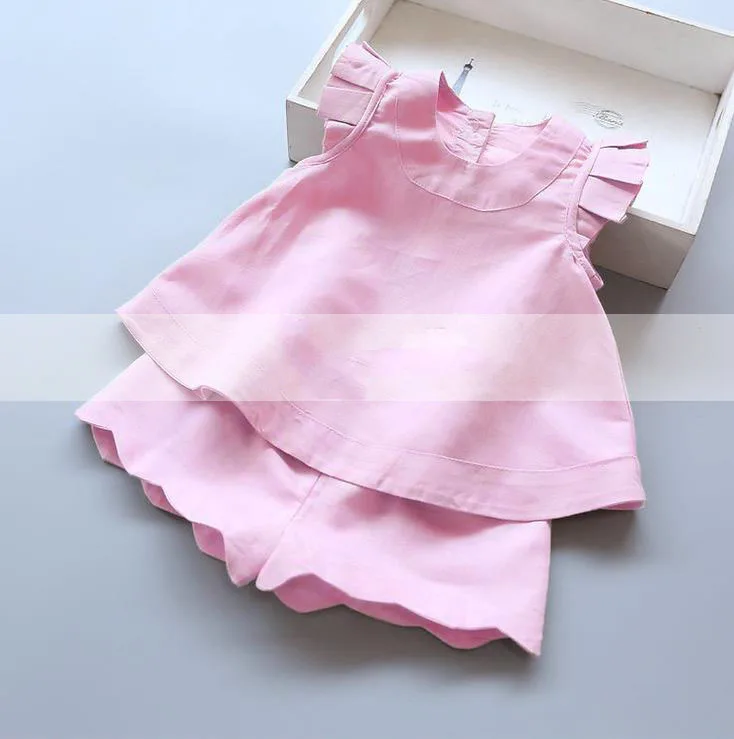 

Girls Sleeveless Tops Shorts Suit Fashion Girls Summer Vest + Shorts 2 Pcs Sets 2-7 Years