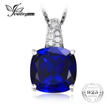 Jewelrypalace cojín 4.9ct creado azul zafiro colgante solitario no incluyen la cadena de plata de ley 925 colgante de joyería fina