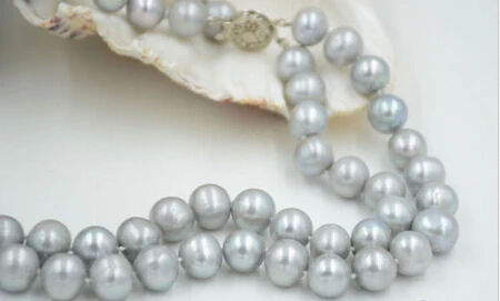 

1138 ROUND GRAY Freshwater cultured PEARL NECKLACE