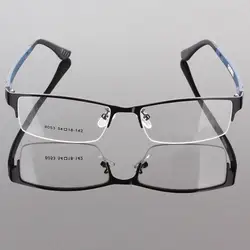 Прочные мужские металлическая оправа для очков половина обод дизайнер ясно солнцезащитные очки рамки