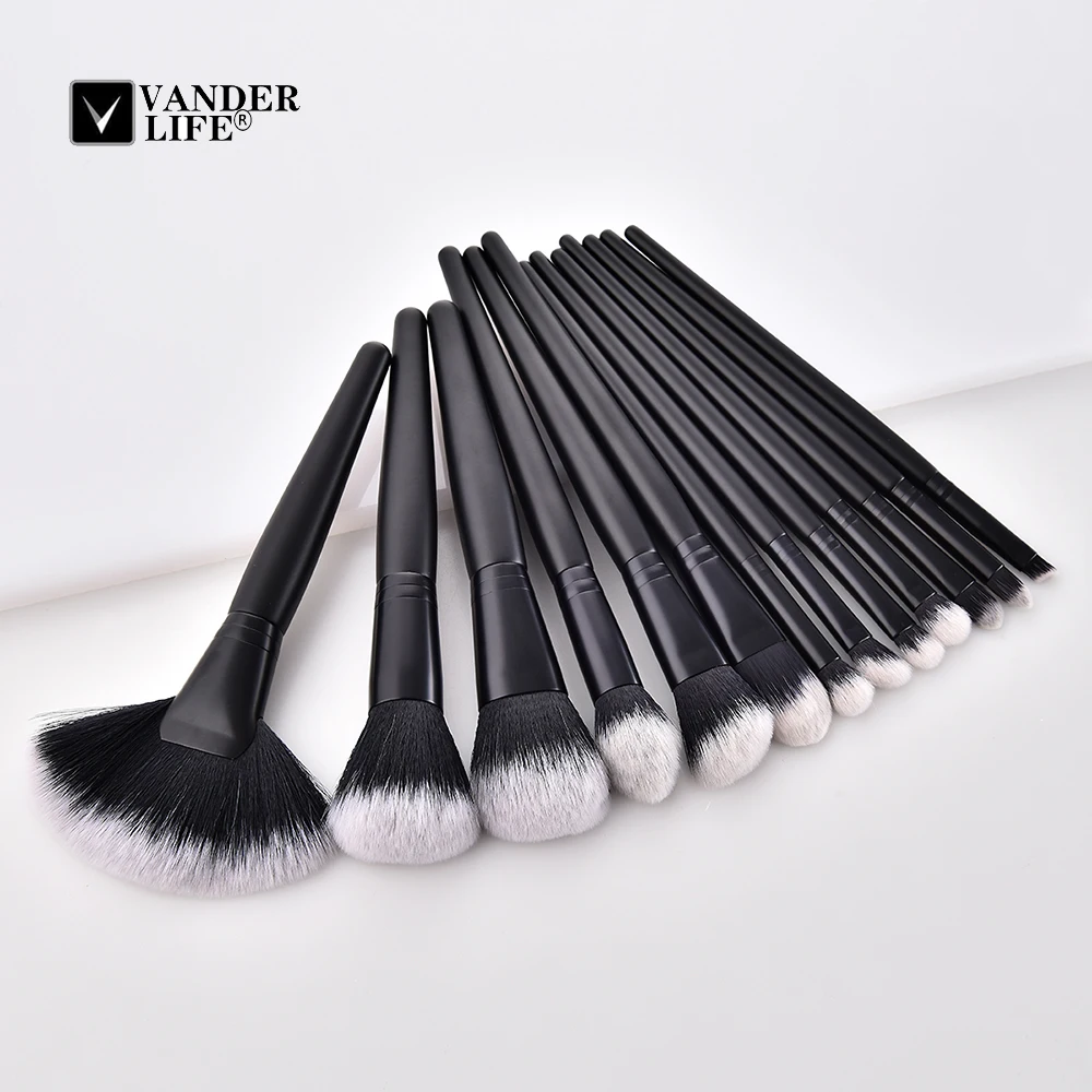 

13pcs Black Makeup Brushes Set Women Beauty Powder Foundation Eyeshadow Make Up Brushes Cosmetics Soft Synthetic Hair