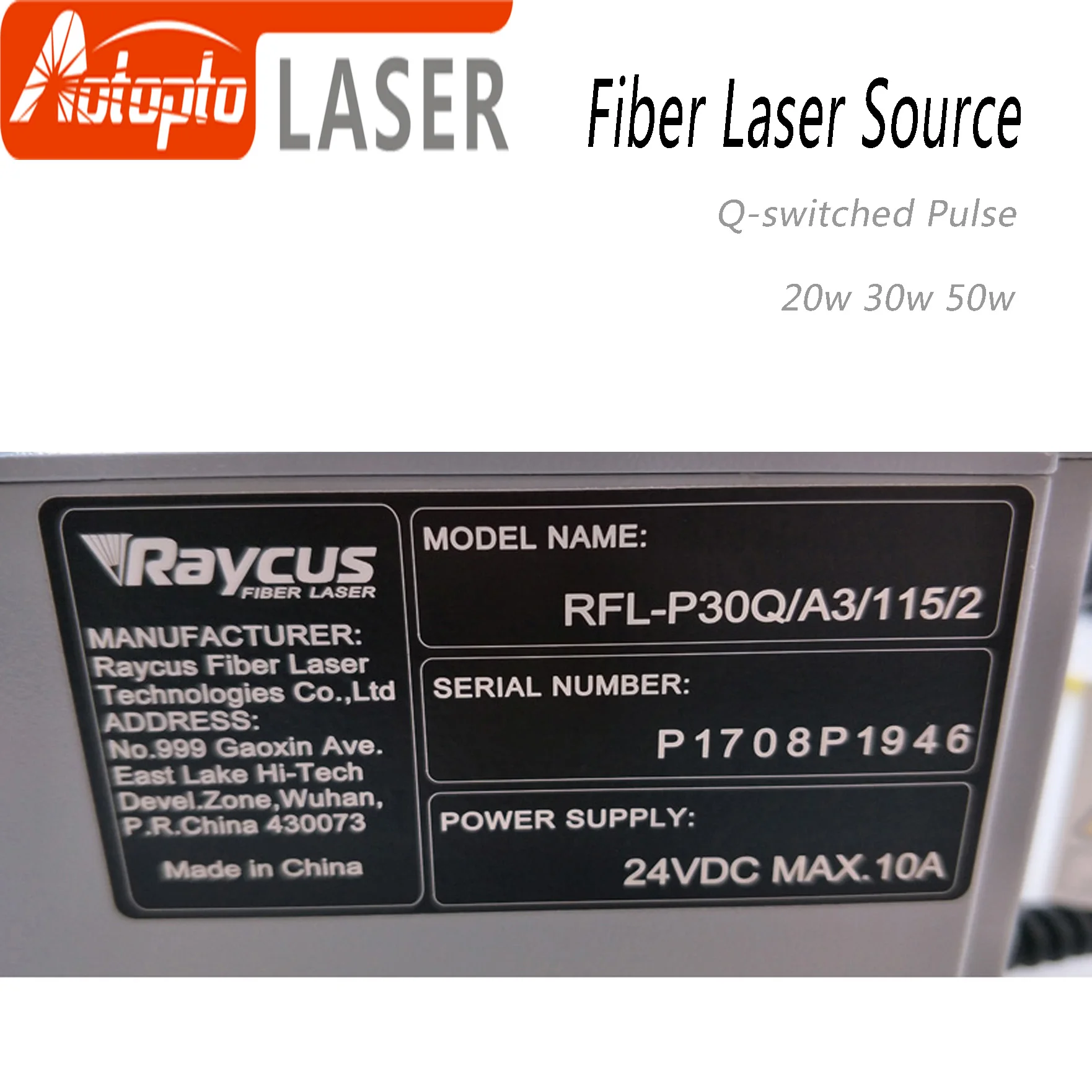 Raycus 20W-50W Q-switched Pulse Fiber Laser Series GQM 1064nm High Quality Laser Marking Machine DIY PART