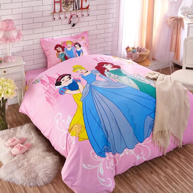 

Girl Princess Snow White 100% cotton Bedding Set/Kid Single Bed Duvet Cover/Bed Sheet/Pillowcase/Child Cartoon Twin Size Bedding