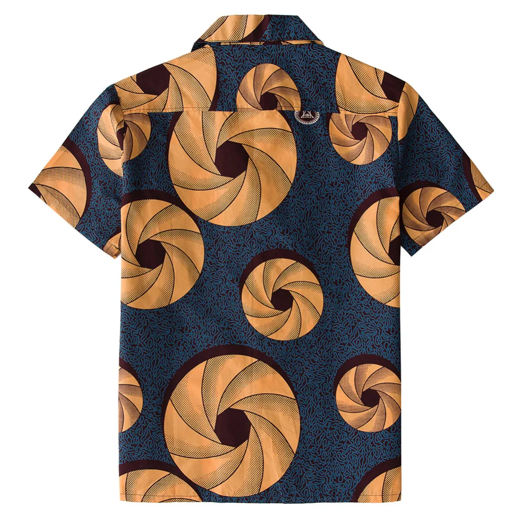Африканский Воск Принт Для Мужчин's Анкара Модная рубашка 100% хлопок Красочные Топ фестиваль рубашки