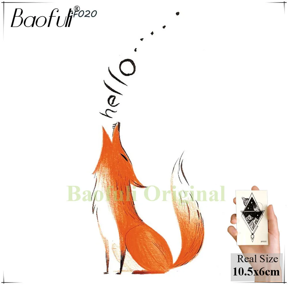 Baofuli Flash Fox Геометрическая временная татуировка художественная татуировка черная вода переводная поддельная Татуировка дети тело рука нога рука - Цвет: BCF020