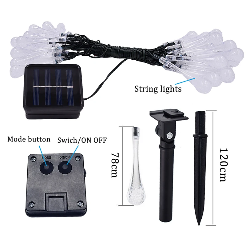 Гирлянда с солнечной батареей 20 светодиодов|led solar fairy lights|led light solarstring lights |
