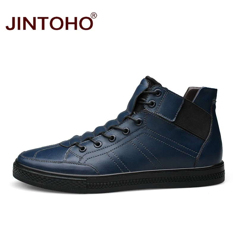 Jintoho Avec Se Jiamian zong VéritableHomme D'hiver Se Hei Chaussures Fourrure Bottes Se hei lan Jiamian 100Cuir Italien zong lan Bottines Hommes Supérieure Jiamian Véritable Qualité Se En qR3AL45j