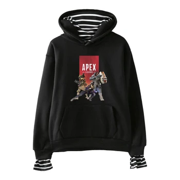 

LuckyFriday Apex Legends Print Fake two-piece hooded sweatershirt Women Cat ears with hood Exclusive Women Album autumn
