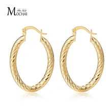 

Fashion Oval Colored gold Punk Hoop Earrings Ear Clip Wedding Party Jewelry Gift Wholesale ZK30 30mm