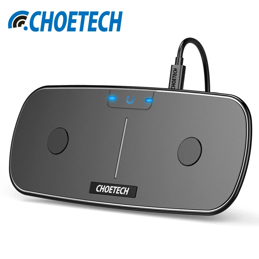 

CHOETECH USB-C Dual Wireless Charger For Qi Compliance Receiver Devices Type-C Wireless Charging Pad For iPhone X / 8 / 8 Plus