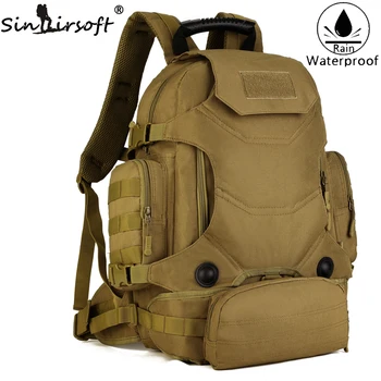 

New! SINAIRSOFT Men Army Waterproof 45L Military Hike Backpack Waist Combination Bags Large Capacity Shoulder backpack LY0085