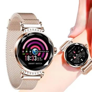 

Newest Fashion H2 Smart Wristband Women 3D Diamond Glass Heart Rate Blood Pressure Sleep Monitor Waterproof Smart Watch