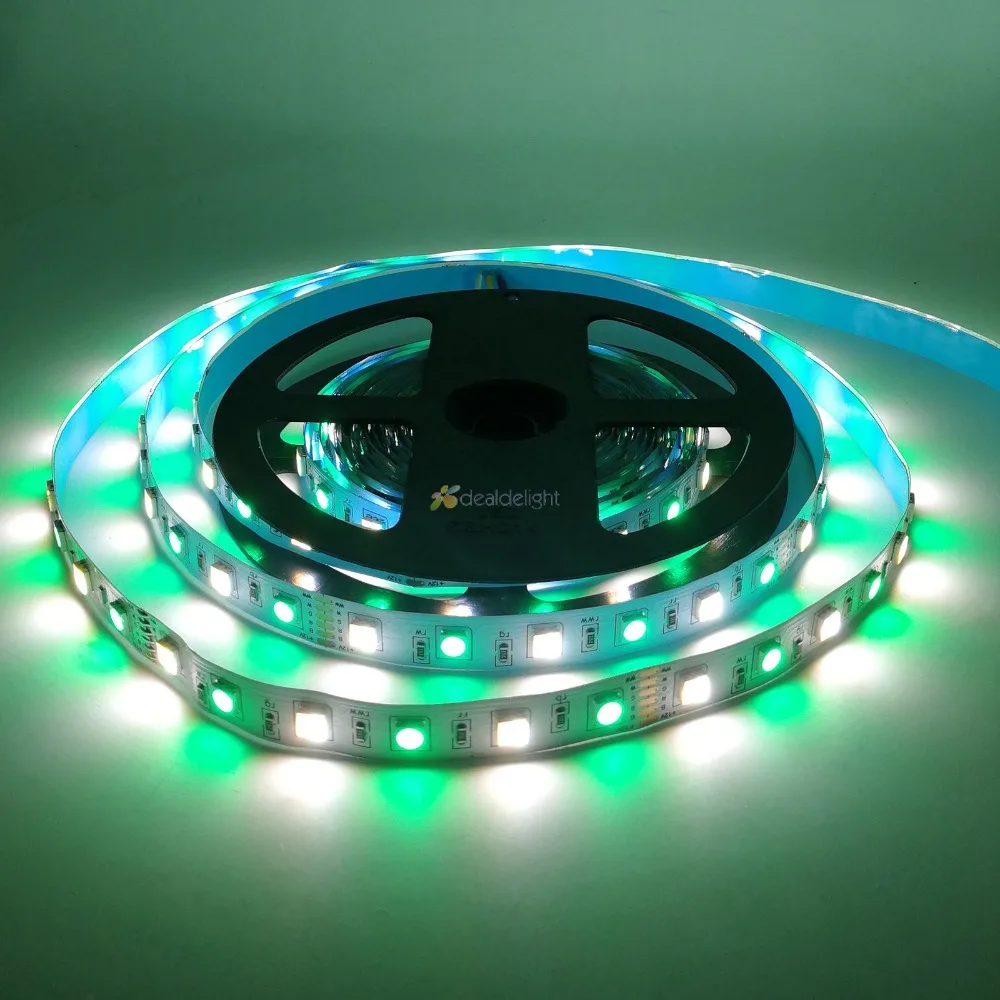 5050 RGB+ CCT Светодиодная лента RGB+ двойная белая температура регулируемая гирлянда RGB CCT 12 V/24 V Светодиодная лента 5 м/лот 12 мм PCB