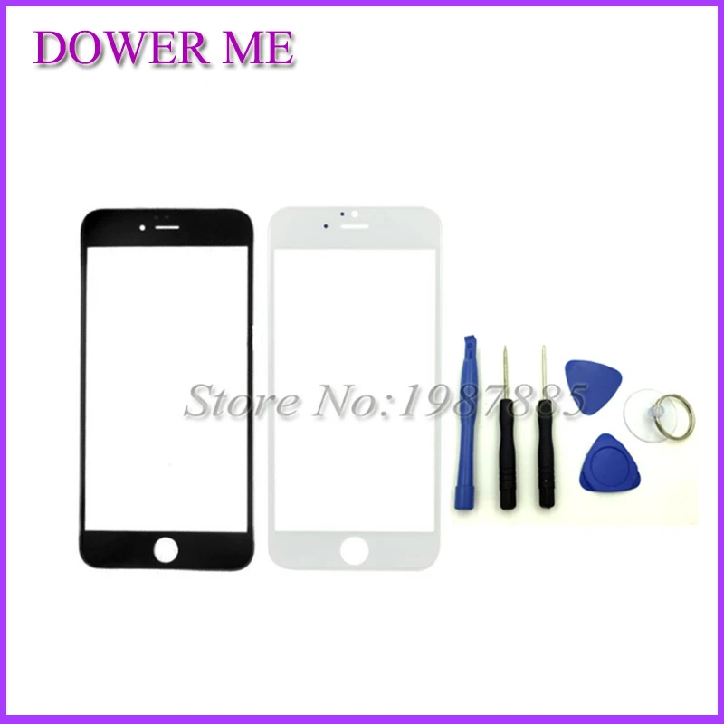 

New Replacement LCD Front Touch Screen Glass Outer Lens for iPhone6 6G 4.7 " Black/White with Repair Tools Free shipping