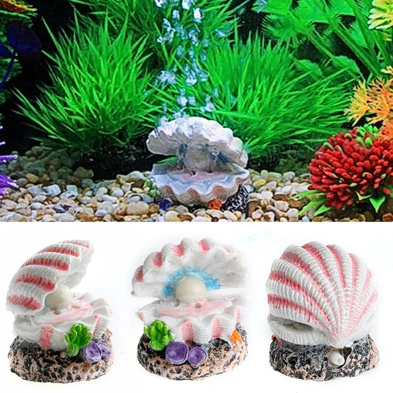 

Shell Pearl & Air Stone Aquarium Fish Tank Ornament Shell Bubbler Bubbling Decor