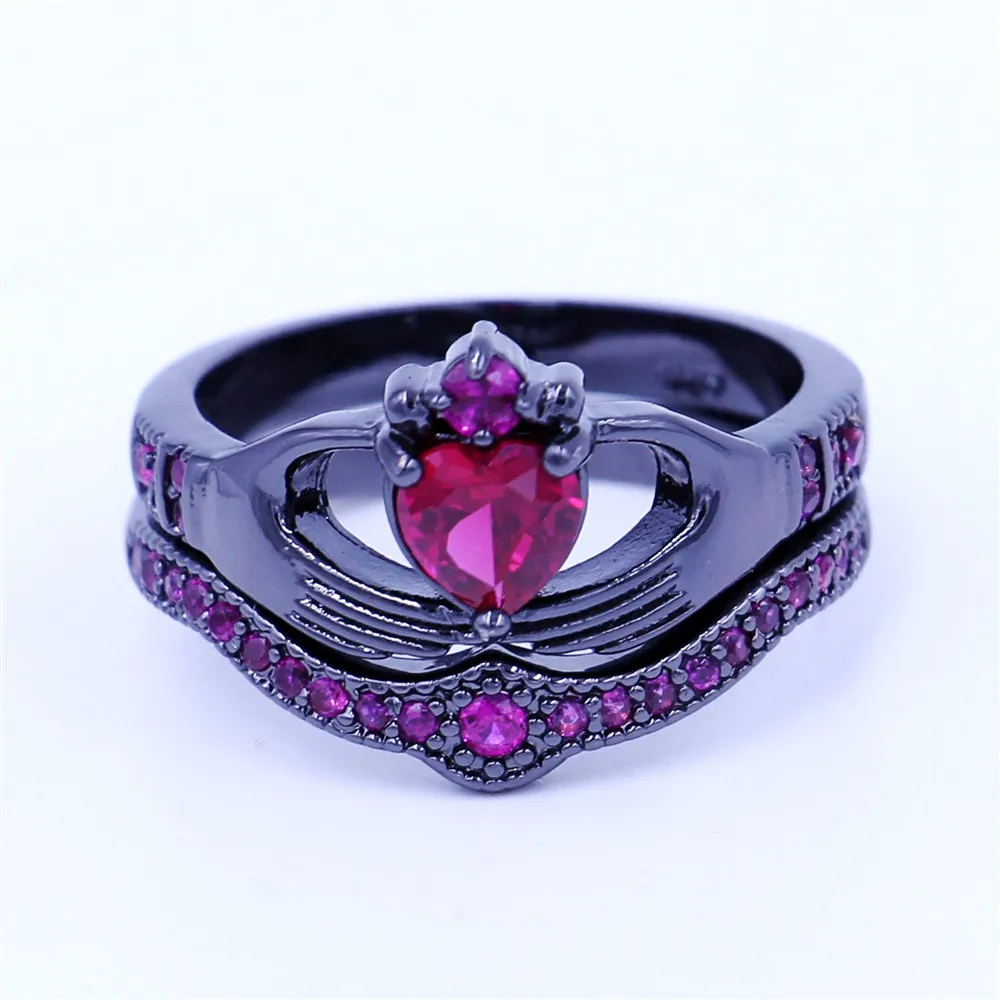2017 claddagh кольцо ювелирные изделия обручальные кольца для женщин 5A Циркон Cz Черное
