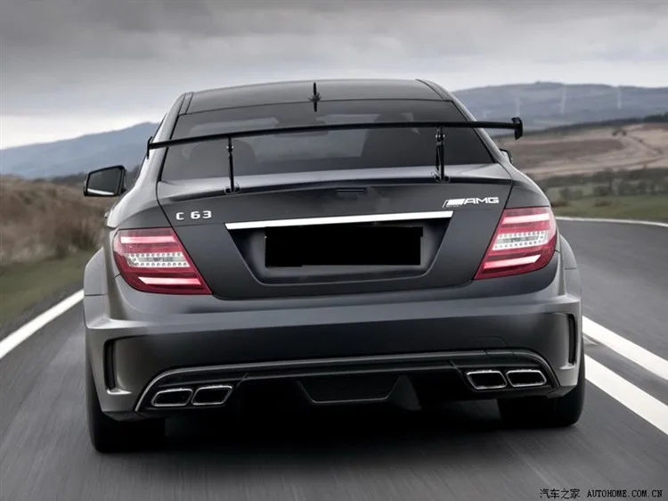 C CLass W204 C63 coupe carbon fiber black series  trunk spoiler  rear wing fit for C63  carbon rear spoiler skirt C63 rear lip (1)