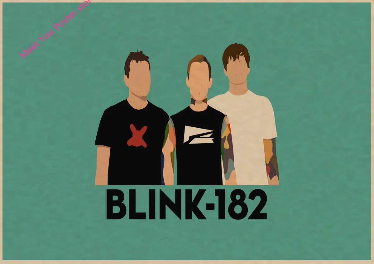 ВИНТАЖНЫЙ ПЛАКАТ Blink 182 рок-группа крафт ретро панк-рок плакат Европейская и американская музыкальная команда звезда рисунок Ретро плакат 1