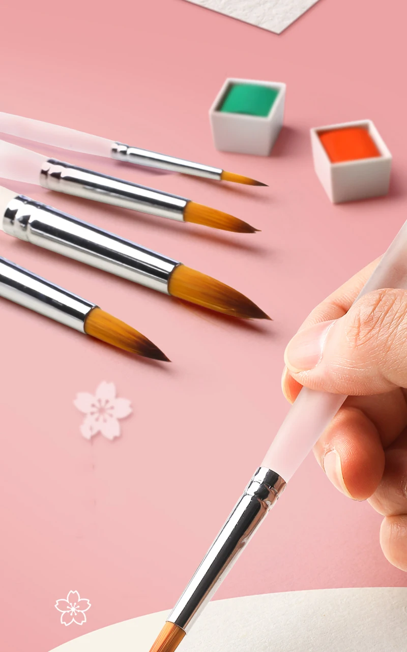 7 pcs watercolor brush beginner hand painted paint pen pointed head nylon gouache painting adult special art professional tools