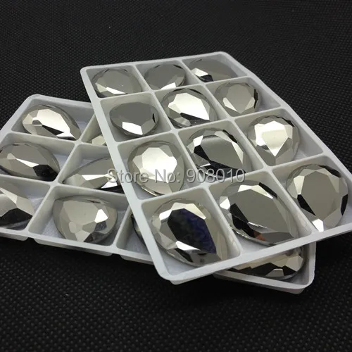

TopStone Jet Hematite Color 7x10mm 10x14mm 13x18mm 18x25mm 20x30mm Glass Crystal Teardrop Fancy Stone