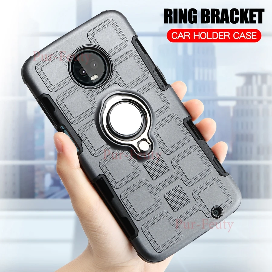 

Cases For Motorola Moto Z3 Play XT1929 XT-1929 Silicone Shockproof Luxury Armor Ring Holder for Moto Z3 Z 3 Play 3rd Gen XT 1929