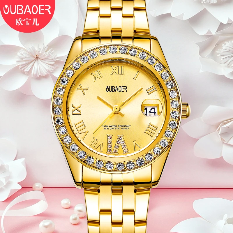 Бренд oubaoer часы relojes mujer 2017 женские наручные кварцевые horloge saat | Наручные