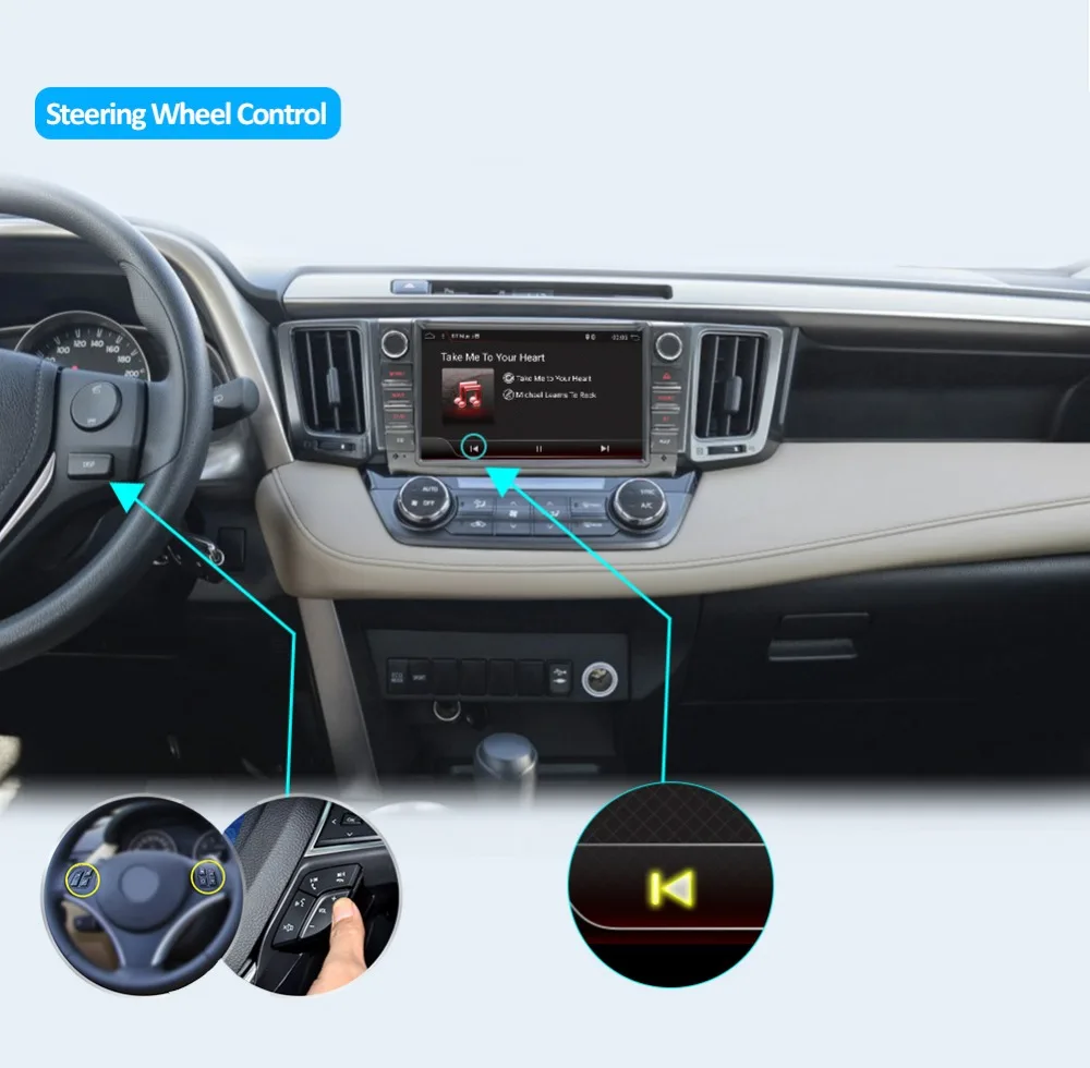 Восьмиядерный 8 дюймов Android 9,0 2din автомобильный радиоприемник для 2013 RAV4 Радио Навигация с gps Радио wifi радио Кассетный рекордер