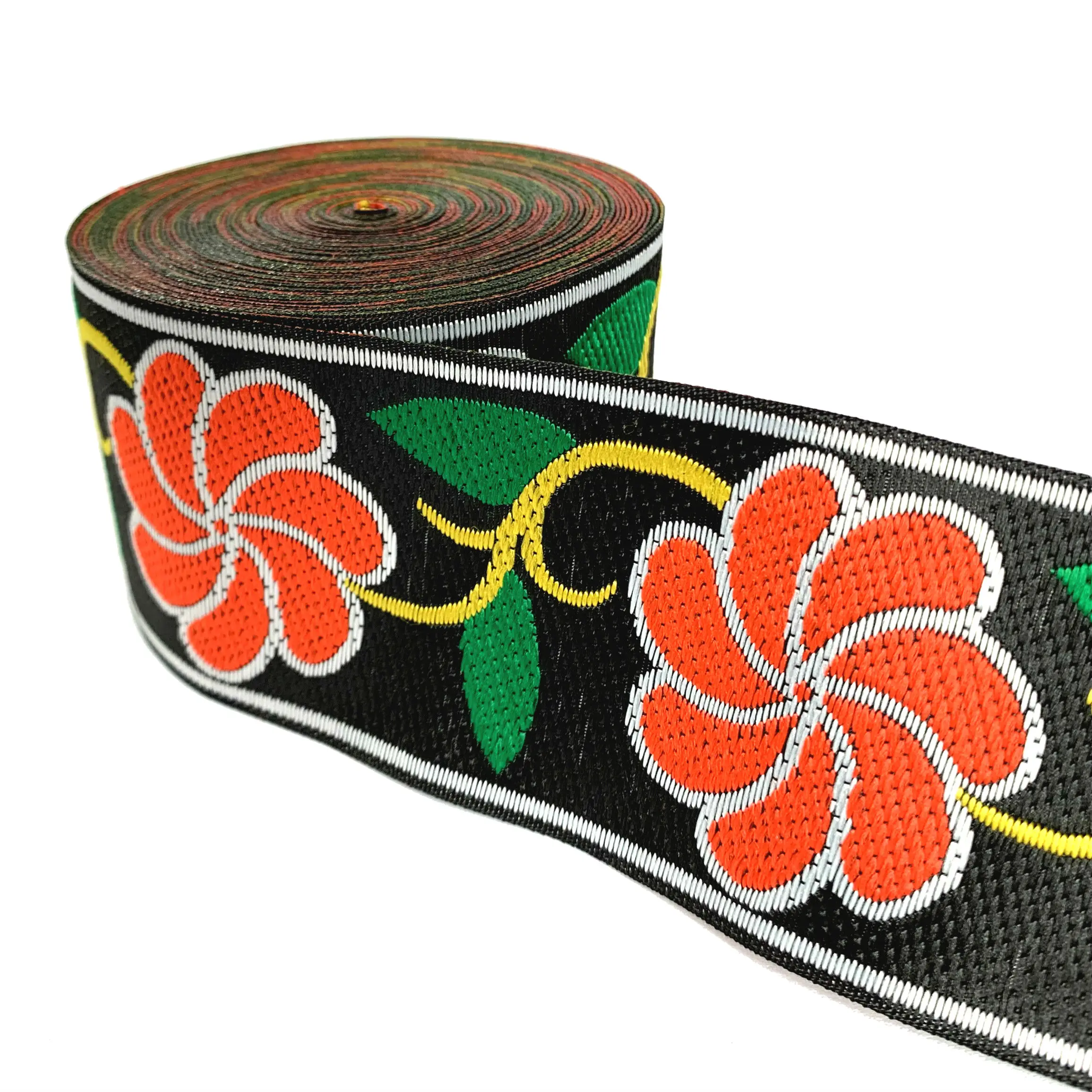 

ZERZEEMOOY 5cm 7Y DIY Handmade Sewing Lace Material Headwear Accessories National Style Embroidery Flower Woven Jacquard Ribbon