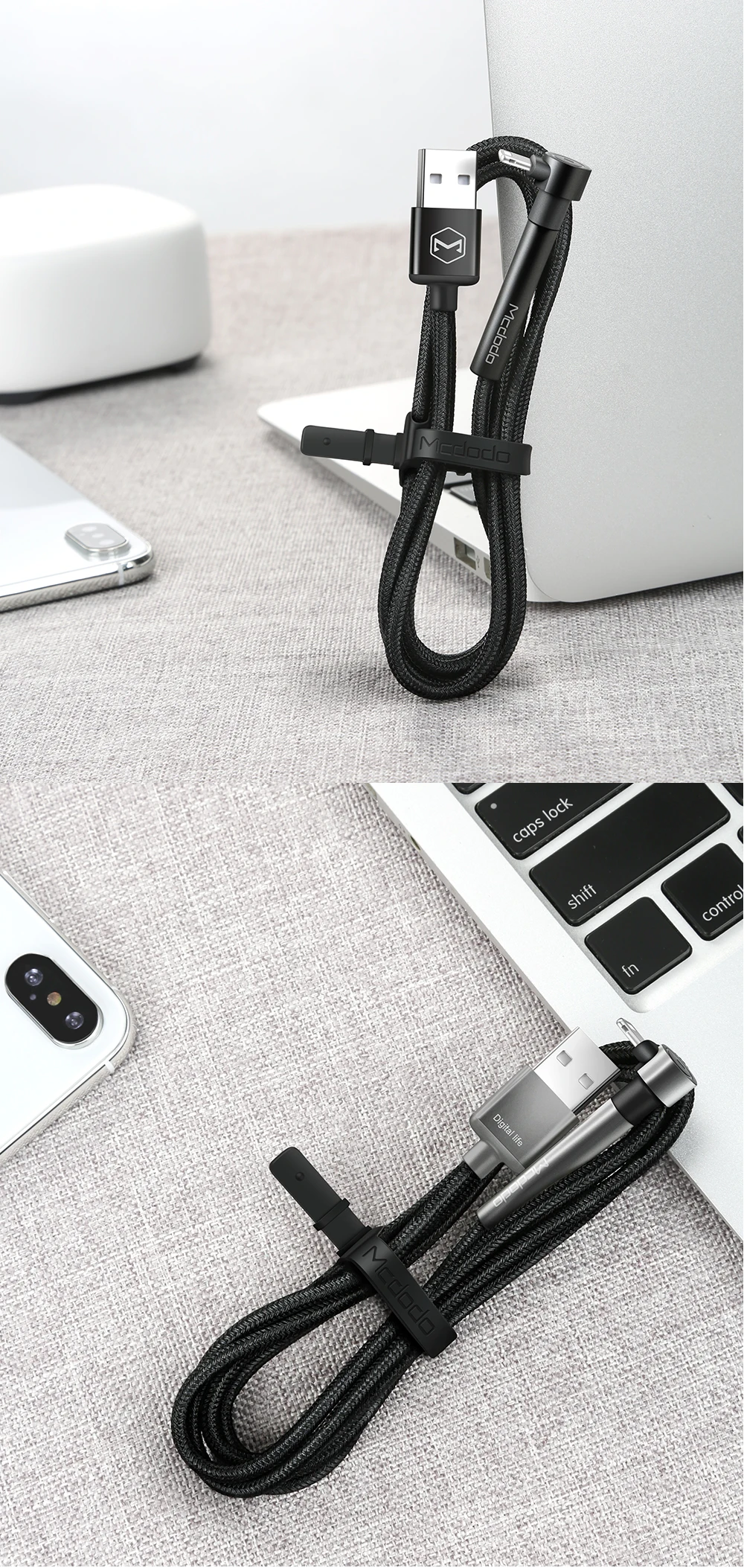 Mcdodo USB кабель для IPhone XS Max XR X 8 7 6s Plus IPad Mini IOS 12 провод подставка держатель для телефона зарядное устройство Шнур для передачи данных Быстрая зарядка светодиодный