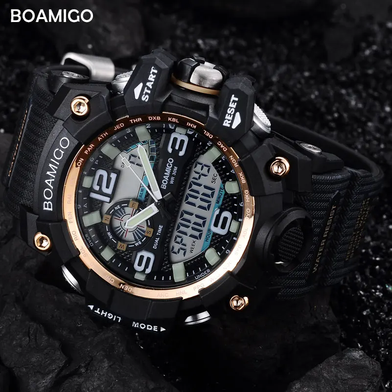 Black Resin Dial Window Men Sport Watches Digital LED Watch Fashion Quartz Male Watch Rubber Wristwatch Waterproof Clock Relogio (13)