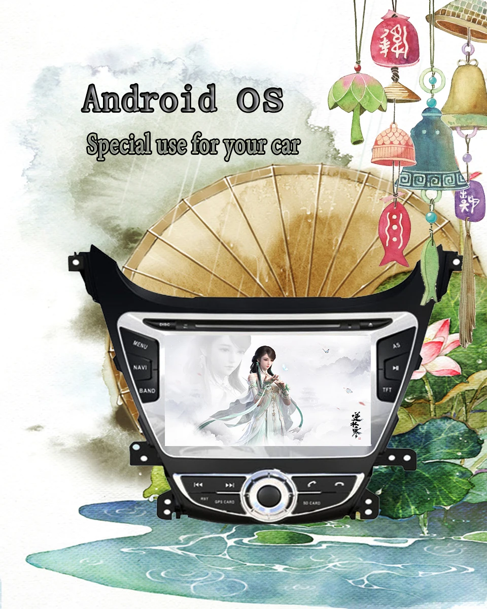 Top Octa Core Android 9.0 4GB+64G ROM Car DVD Player Navigation GPS Video music Fit Hyundai Elantra 2014 2015  Radio Stereo Audio 3