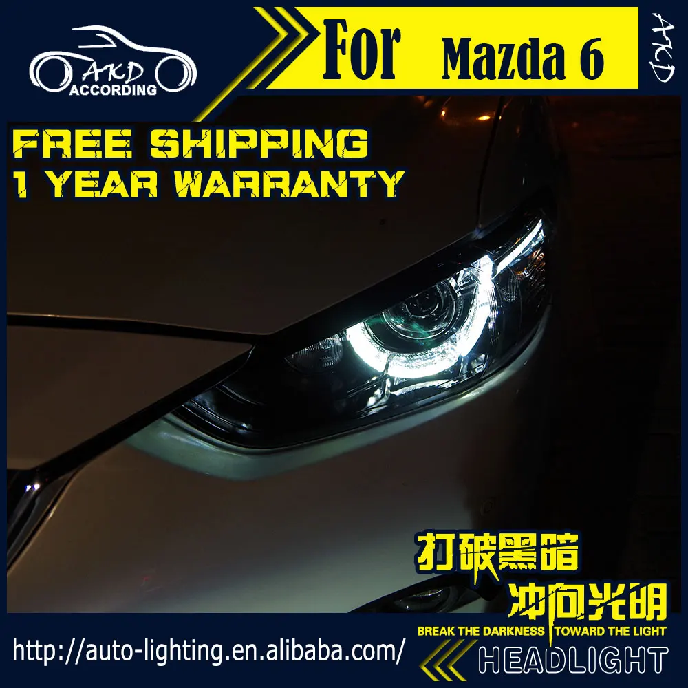 АКД Автомобиль Стайлинг фара для Mazda 6 фара дизайн Mazda 6 atenсветодио дный ZA LED DRL H7 D2H Hid вариант Ангел глаз би ксенон луч