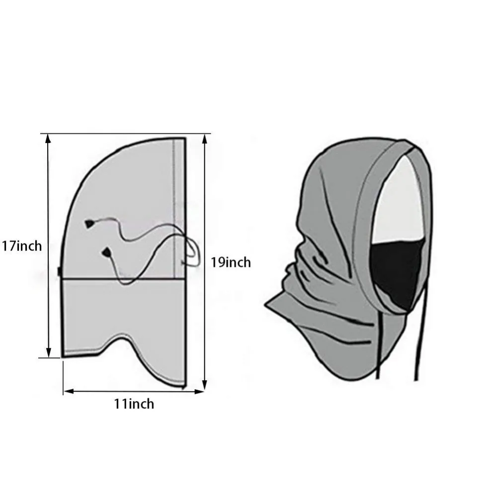 Черный тактическая Балаклава Лыжная маска ветрозащитный флис капюшоном шляпа спортивные маска ветрозащитный Шея Термальность Для мужчин